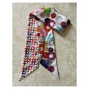 Coach Silk Sequin Slim Bag Scarf Y2K